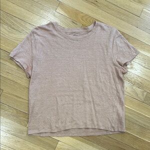 Jcrew linen blend cropped T shirt